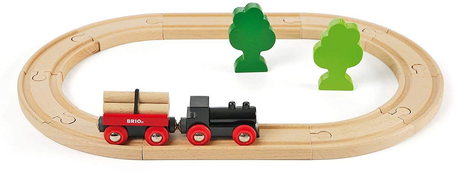 BRIO (ブリオ) 小さな森の基本レールセット [全18ピース] 対象年齢 2歳~ (電車 おもちゃ 木製 レール) 33042