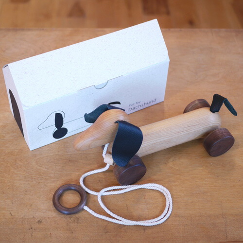 【Pull Toy Dachshund・アルダー】 日本製 出産祝い プレゼント 1歳の誕生日 犬 いぬ イヌ 人気 かわいい 動く 男の子 女の子 木製 プルトイ 木製玩具 オブジェ 木のオブジェ インテリア 人形 フィギュア 置物 木のおもちゃ飛鳥工房 オリジナル クリスマス プレゼント 車