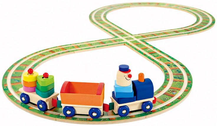 セレクタ 木のおもちゃ 知育玩具 レール＆ロードセット 両面使用 汽車・車遊びに 木製玩具