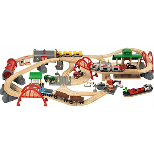 送料無料 BRIO ブリオ 木製 レール レール＆ロードデラックスセット 木のおもちゃ 電車 子供 誕生日プレゼント 誕生日 男の子 男 出産祝い 3歳 4歳 5歳 北欧 おもちゃ 乗り物 安心 幼児 玩具 オモチャ トレイン レールセット クリスマスプレゼント