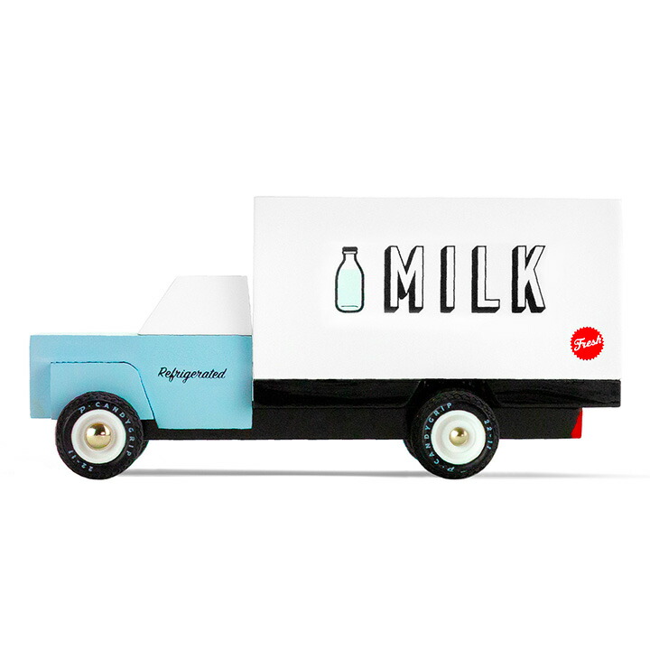 【5%0FFクーポン配布!】ニューヨーク・ブルックリン発 Candylab(キャンディラボ) Milk Truck トイカー 子供 木製 アメ車 自動車 アメリカ おうち遊び 室内遊び ジオラマ 海外 輸入 トラック 運搬車 働く車 はたらく車 玩具 男の子 木のおもちゃ おしゃれ